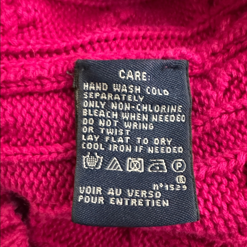Ralph Lauren Fuchsia Cable-Knit Zip Hoodie - Picture 9 of 9